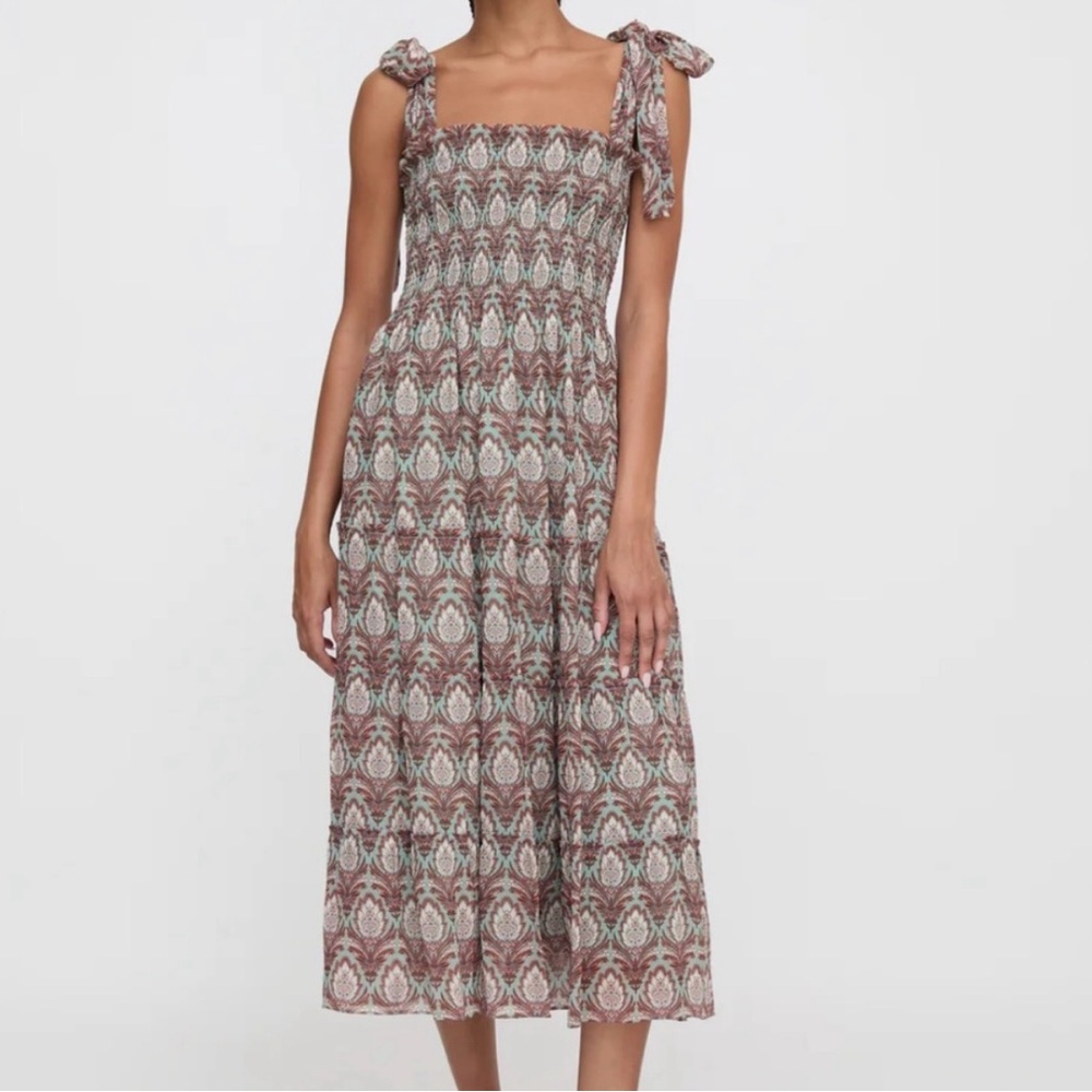 Hill House Ribbon Ellie Nap Dress in Sage Pinecone